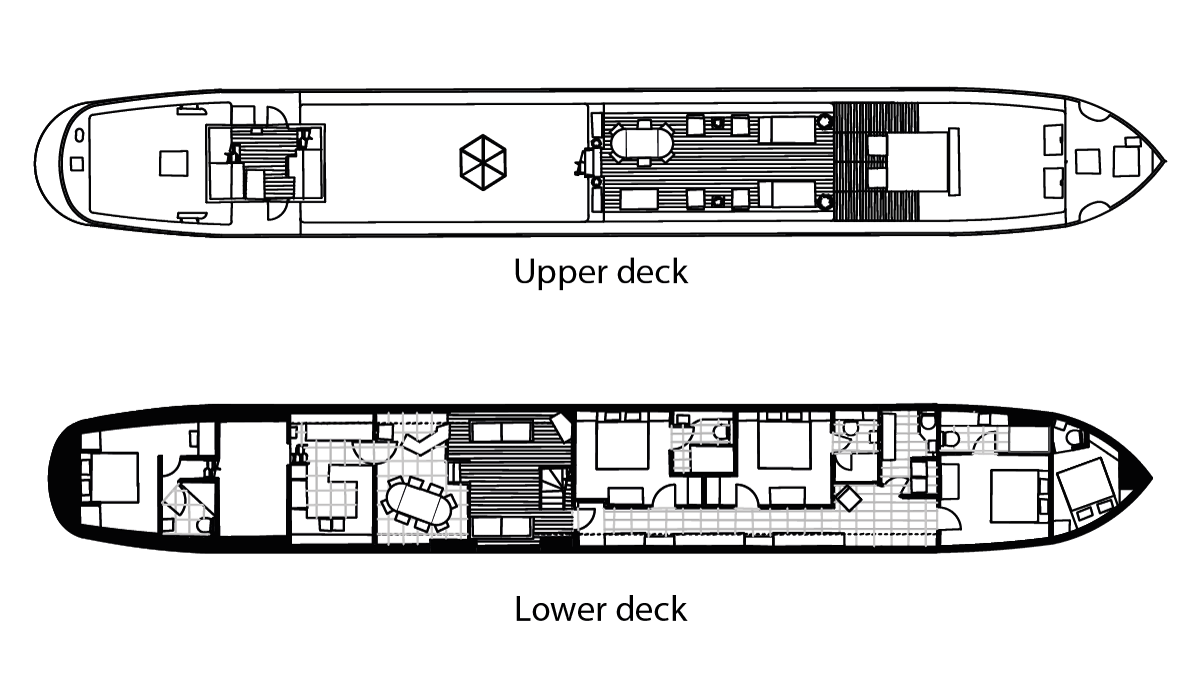 Barge layout and deck plan